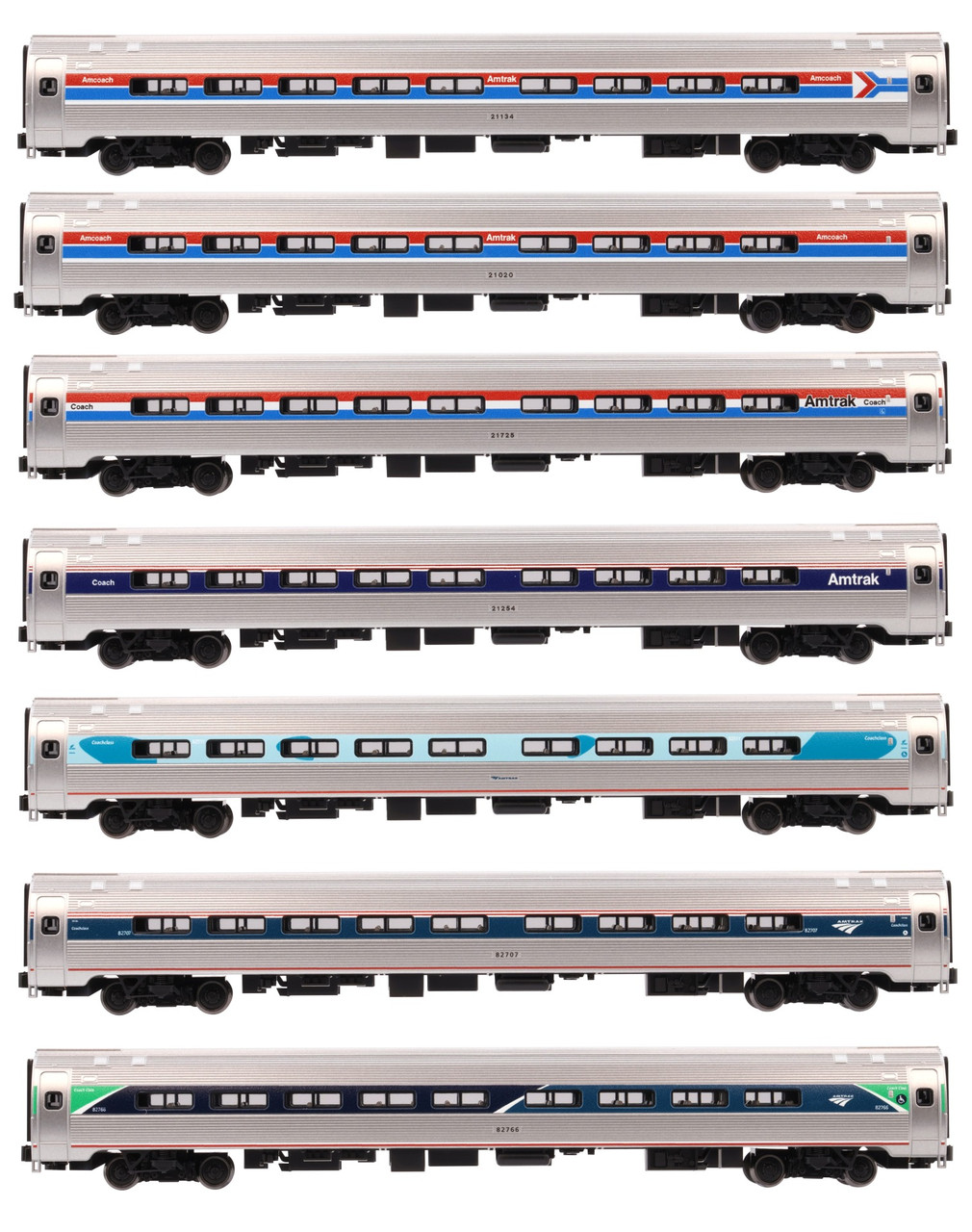 Kato ~ N Scale ~ Limited Edition Amfleet I Set ~ 7 Coach Cars
