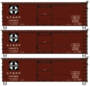 Accurail ~ HO Scale ~ 36' Wood Boxcar Kit ~ 3-Pack ~ Santa Fe ~ 8198