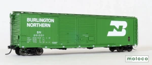 Moloco ~ HO Scale ~ Cloud built 50' XM 15-0 Double-slider offset Boxcar ~ Burlington Northern #201472 ~ 70510