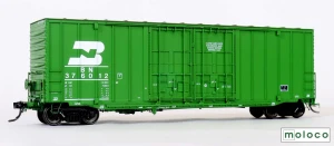 Moloco ~ HO Scale ~ ACF 50' Hi-cube non-Waffle Boxcar ~ Burlington Northern #376012 ~ 60013-92