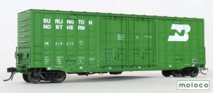 Moloco ~ HO Scale ~ ACF 50' Hi-cube Ext. Post Waffle Boxcar ~ Burlington Northern #219258 ~ 60017-01-02
