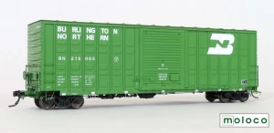 Moloco ~ HO Scale ~ ACF 50' Ext. Post Waffle Boxcar ~ Burlington Northern #219065 ~ 60019-01-02