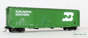 Moloco ~ HO Scale ~ Cloud built 50' XM 15-0 Double-slider offset Boxcar ~ Burlington Northern #201531 ~ 70510
