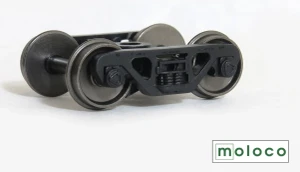 Moloco ~ HO Scale ~ 70 Ton Ride Control FB Trucks with Wheelsets ~ Standard Tread ~ 1 Pair ~ TR-4110