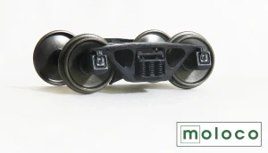 Moloco ~ HO Scale ~ 70 Ton Barber S-2-C FB Trucks with Wheelsets ~ Contoured Semi-Scale Tread ~ 1 Pair ~ TR-7088