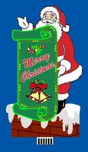 Miller Engineering ~ O Scale ~ Classic Santa Railroad Version ~ Animated Sign ~ 88-2018