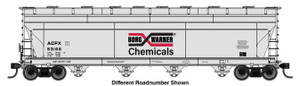 Walthers Mainline ~ HO Scale ~ ACF 5250 4-Bay Centerflow Covered Hopper ~ Borg Warner ACFX #53669 ~ 910-49230