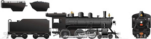 Rapido ~ HO Scale ~ H-6-g Steam Locomotive ~ Unlettered ~ Wood Cab ~ DC Silent ~ 603017