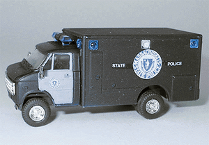 Trident Miniatures ~ HO Scale ~ Chevrolet 1-Ton Van ~ Massachusetts State Police ~ 90218