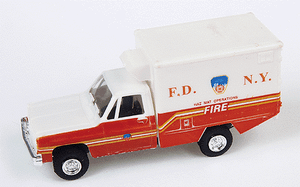 Trident Miniatures ~ HO Scale ~ Chevrolet Fire Department of New York (FDNY) Hazardous Materials Operations Unit ~ 90139