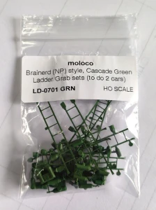 Moloco ~ HO Scale ~ Brainerd Style Ladder-Grabs Kit ~ Cascade Green ~ 2 Sets ~ LD-0701