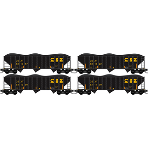 Micro Trains ~ N Scale ~ 100-Ton 3-Bay Open Hopper with Load ~ 4-Pack ~ CSX ~ 983100245
