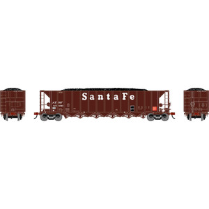 Athearn ~ HO Scale ~ Ortner 5-Bay Rapid Discharge Hopper with Coal Load ~ Santa Fe #85856 ~ 3832