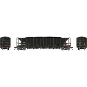 Athearn ~ HO Scale ~ Ortner 5-Bay Rapid Discharge Hopper with Coal Load ~ BNSF #664007 ~ 3835