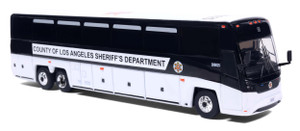 Iconic Replicas ~ HO Scale ~ MCI D4520 Coach ~ Assembled ~ Los Angeles County Sheriff's Department ~ 87-0725