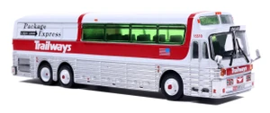 Iconic Replicas ~ HO Scale ~ 1969 Eagle Model 05 Coach ~ Assembled ~ Trailways Package Express ~ 87-0674
