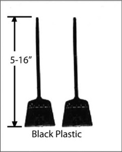Cal Scale ~ HO Scale ~ Brooms ~ Black Plastic ~ 2 Pieces ~ 743
