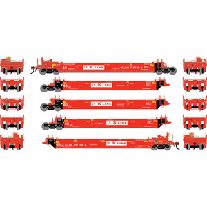 Athearn ~ HO Scale ~ Gunderson Maxi-I Well Car 5-Unit Set ~ K-Line KLNX #757108 ~ 3009