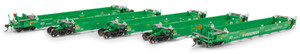 Athearn ~ HO Scale ~ Gunderson Maxi-I Well Car 5-Unit Set ~ Evergreen EMCX #73147 ~ 3012