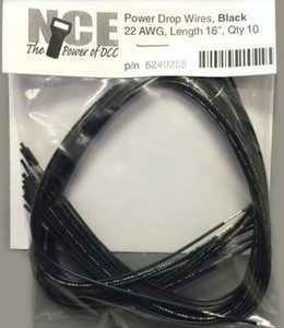 NCE ~ All Scale ~ PDWB10 ~ Track Power Drop Wires ~ Black ~ 5240288