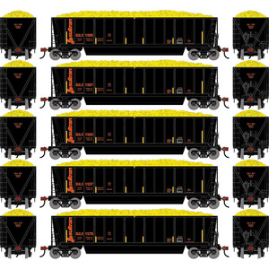 Athearn ~ HO Scale ~ Berwick Bathtub Gondola ~ 5-Pack ~ Sultran SULX #1505, #1507, #1525, #1537, #1578 Load ~ 2755