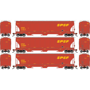 Athearn Genesis ~ HO Scale ~ Trinity 5161 Covered Hopper ~ 3-Pack ~ Southern Pacific Santa Fe SPSF #316012, #316089, #316098 ~ Legendary Liveries ~ 2503