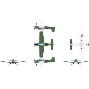 Athearn ~ HO Scale ~ T-28B Trojan Airplane ~ United States Army Camouflage N28XT ~ 2800