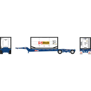 Athearn ~ HO Scale ~ Drop-Frame Spread-Axle Chassis w/Container ~ Penn Intermodal Leasing PENZ #281899 / Stolt UTCU #493860-6 ~ 2112