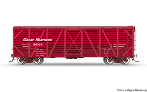 Broadway Limited ~ HO Scale ~ 40' Wood Stock Car ~ Great Northern GN #56355 ~ Hog Sounds ~ 10695