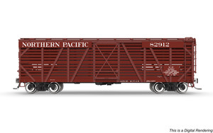 Broadway Limited ~ HO Scale ~ 40' Wood Stock Car ~ 4-Pack ~ Northern Pacific NP #83039, #83115, #83143, #83170 ~ No Sound ~ 10725