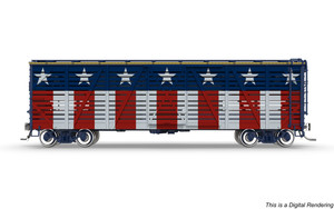 Broadway Limited ~ HO Scale ~ 40' Wood Stock Car ~ 4-Pack ~ Holidays ~ 1 Each: Independence Day, Halloween, Merry Christmas, Happy Holidays ~ No Sound ~ 10729