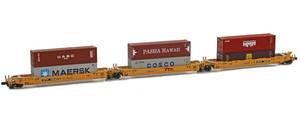 American Z Line ~ Z Scale ~ Gunderson MAXI-IV Intermodal ~ 6 Containers ~ TTX DTTX ~ 906553-1