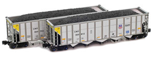 American Z Line ~ Z Scale ~ Autoflood III Hopper ~ 2-Pack ~ Union Pacific UP #503796 & #503825 ~ 905700-1