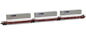 American Z Line ~ Z Scale ~ Gunderson MAXI-IV Intermodal ~ 6 Containers ~ AOK ~ 906557-1