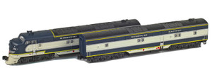 American Z Line ~ Z Scale ~ EMD E7 A-B Set ~ Missouri Pacific MP #7014 & #7014B ~ DC Version ~ 64615-2
