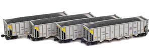 American Z Line ~ Z Scale ~ Autoflood III Hopper ~ 4-Pack ~ Union Pacific UP ~ 915700-2