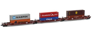 American Z Line ~ Z Scale ~ Gunderson MAXI-IV Intermodal ~ 3-Unit Set ~ BNSF ~ 906559-3