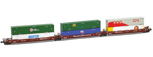 American Z Line ~ Z Scale ~ Gunderson MAXI-IV Intermodal Set ~ 6 Containers ~ MCER #5261 ~ 906560-2