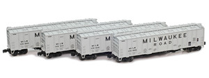 American Z Line ~ Z Scale ~ Airslide Hopper ~ 4-Car Set ~ Milwaukee Road MILW ~ 906007-1