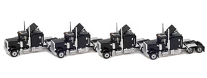 American Z Line ~ Z Scale ~ Black Hood Truck with Crew Cab 4 pack ~ 96023