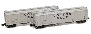 American Z Line ~ Z Scale ~ Airslide Hopper ~ 2-Car Set ~ Cotton Belt SSW #79730 & #79732 ~ 916046-1