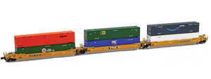 American Z Line ~ Z Scale ~ Gunderson MAXI-IV Intermodal ~ 6 Containers ~ DTTX #724216 ~ 906552-4