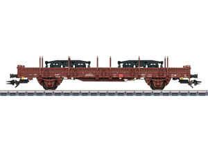 Märklin ~ HO Scale ~ AC 3-Rail ~ Type Ks 446 Stake Car ~ DB AG ~ 2 Y25 Truck Loads ~ 46409