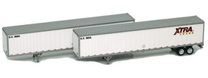 American Z Line ~ Z Scale ~ Xtra Intermodal – US Mail 53' Trailers ~ 2-Pack ~ 954006-1