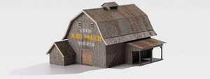Archistories ~ Z Scale ~ Gambrel Barn ~ Grey Kit ~ 108221