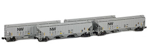 American Z Line ~ Z Scale ~ PS-2 Covered Hopper ~ 4-Pack ~ Norfolk & Western N&W ~ 90931-1