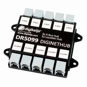 Digikeijs DR5099 DigiNetHub - 5 Way LocoNet & 5 Way X-Bus, ExpressNet Splitter Hub