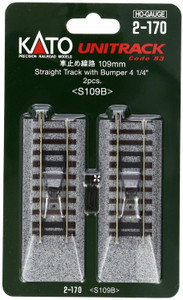 Kato ~ HO Scale ~ UniTrack 109mm 4 1/4 Inch Track Bumpers 2 pcs ~ 2-170