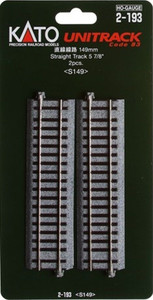 Kato ~ HO Scale ~ UniTrack 149mm 5 7/8 Inch ~ Straight Track 2 pcs ~ 2-193