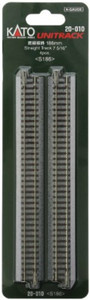 Kato ~ N Scale ~ UniTrack 186mm 7 5/16" ~ Straight Track S186 (4 pcs) ~ 20-010